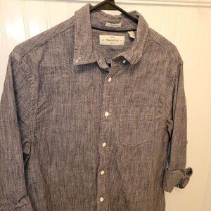 Hawker Rye Long Sleeve Button Down Short Size Large Heathered Grey